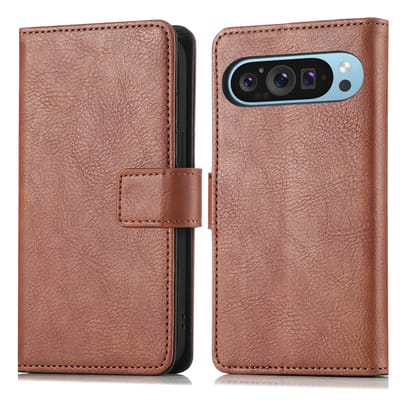 imoshion Hoesje - Geschikt voor Google Pixel 9 / 9 Pro - Luxe Bookcase - Bruin