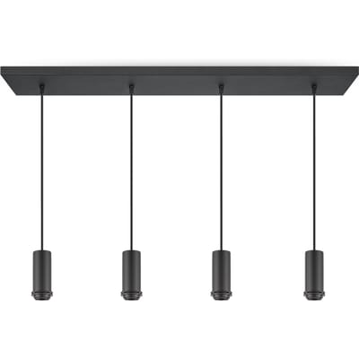 Moderne verlichtingspendel Pendel Xxl voor lampenkap - Zwart - 98/25/137.5cm - 4 lichts hanglamp gemaakt van Metaal - geschikt voor E27 LED lichtbron - voor lampenkap met doorsnede max.25cm