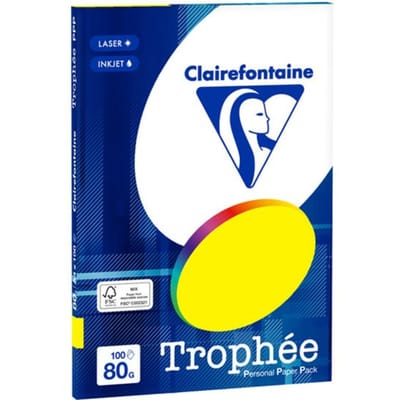 Clairefontaine Trophée - Fluor Geel - kopieerpapier- A4 80 gram - 100 vellen