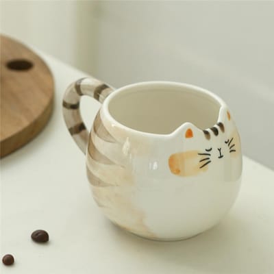 1 stuks Leuke Keramische Kop Katvormige Mok 380ml/13oz Melk Koffie en Water Kopjes 301-400ml