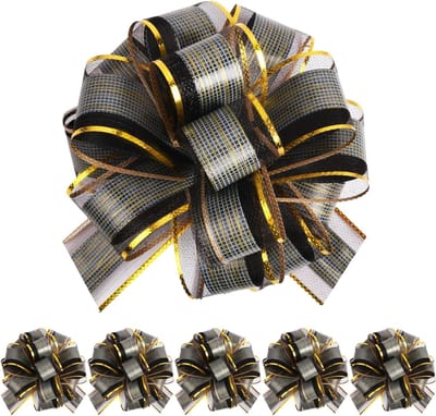 Grote Cadeaulinten Set van 6 Stuks (15 cm, Zwart) voor Verpakking, Verjaardag, Bruiloft en Feestjes