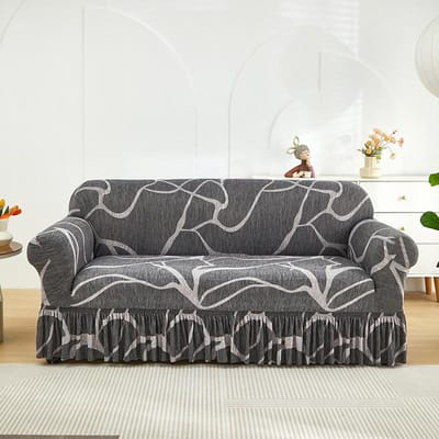 1 stuk Gedrukte Rok Bankhoes, elastisch, antislip. Simpel, modern, alle seizoenen, stof- en katbestendig. Intrekbaar, wasbaar, duurzaam. 1-Seater gray