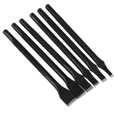 6 STUKS Handgemaakte Leren Naaien Leerbewerking Prikken Stikken Beitel Gereedschapsset black