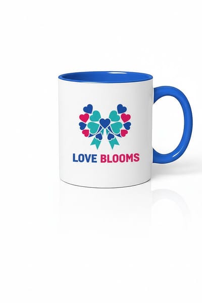 Mok "Love Blooms" met Hartenstrik | Romantische Liefdesbloei Beker