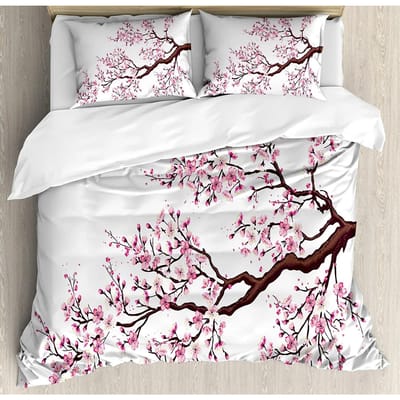 Bloemen Beddengoed Set Dekbed Dekbedovertrek Kussenslopen Klaprozen van Lente Seizoen Pastorale Bloemen Bot Beddengoedovertrek Tweepersoonsbed Set US King(264x228cm)