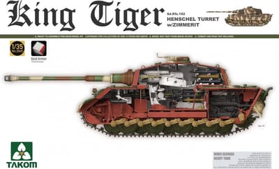 Takom Modelbouwpakket Militaire voertuigen - 2045 Sd.Kfz. 182 King Tiger - Henschel Turret w/Zimmerit Plastic - 1:35 - Modelbouw