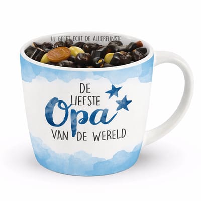 Keramische Mok - Porselein - Opa - Drop - Zijden lint: "Speciaal voor jou"