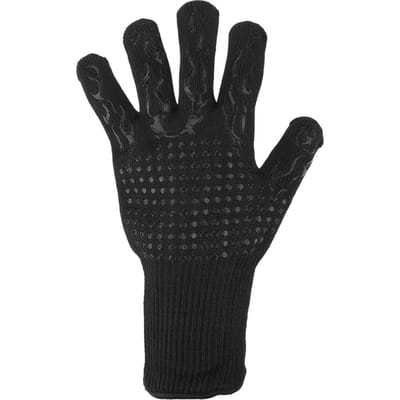 Antislip brandwerende magnetron handschoenen, extreem hittebestendige ovenwanten, 300-500 graden Celsius vlamvertragende BBQ brand handschoenen zwart