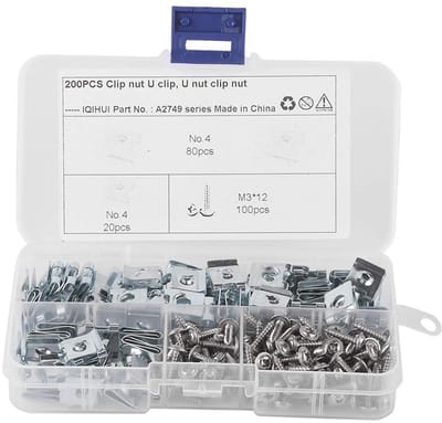 Dailygoods- U-type Clips 200 Stks/set - Bevestigingsmateriaal - Bevestigingsmaterialen - Zelftappende Schroeven - Roestvrij Staal - Hoogwaardig 65 Mangaanstaal