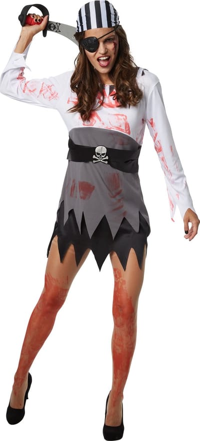 dressforfun - Griezelige vrouwelijke piraat - L - Verkleedkleding carnaval - Halloween - Verkleden - Feestkleding - Carnavalskleding - Feest - Partykleding