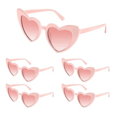 Dailygoods- Zonnebril Bachelorette - 5 Stuks - Hartvormige Zonnebril - UV400 Bescherming - Kunststof - Ideaal voor Feesten