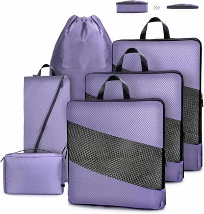 Famanu – Kofferorganizer set van 6 stuks - waterdicht en uitbreidbaar - ultralicht materiaal - ideaal voor reizen - compact en praktisch voor het organiseren van kleding - accessoires en persoonlijke items in koffers
