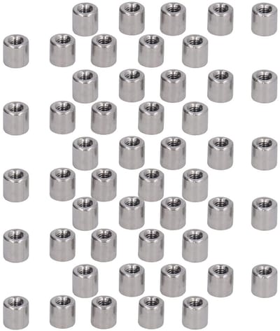 Ronde M4 Koppelnut van 304 RVS - 50 Stuks - Duurzame Verbindingselementen voor Stangen en Schroefdraad