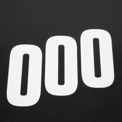 Autocollant lot stickers numéro course chiffre zéro 0 blanc 160x75mm pour moto cross