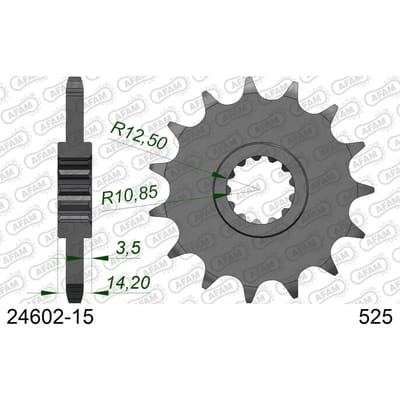 Stalen motortandwiel voor Afam 525 15 dents