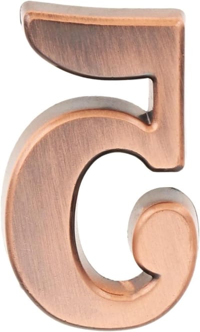 Huisnummer Deurplaat - Deurnummer Sticker - Adres Aanduiding - Antieke Koperen Look - 178x97x6.5 mm - Koper