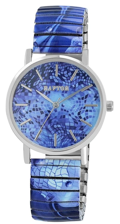 Raptor Herenhorloge siliconen JW20204 met echte leren band, 5ATM, basic, modern, zakelijk