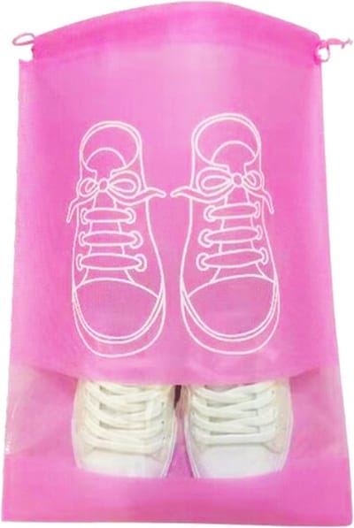 DW4Trading Schoenen Opbergzak - Koffer Organizer - Schoenentas - Opbergtas - met Zichtvenster - 32x44 cm - Roze