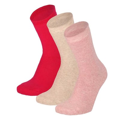 Apollo - Badstof Kindersokken - Multi Roze - 3-Pak - Maat 23/26