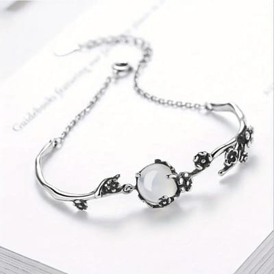 Retro Mode Thais Armband Pruimenbloesem Ketting, Dames Armband Sieraden Kerst white