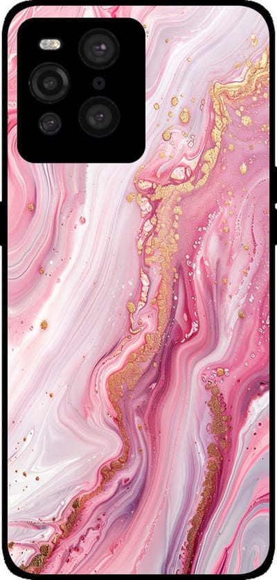 Smartphonica Telefoonhoesje Geschikt voor Oppo Find X3 Pro met marmer opdruk - TPU backcover case marble design - Roze geschikt voor Oppo Find X3 Pro