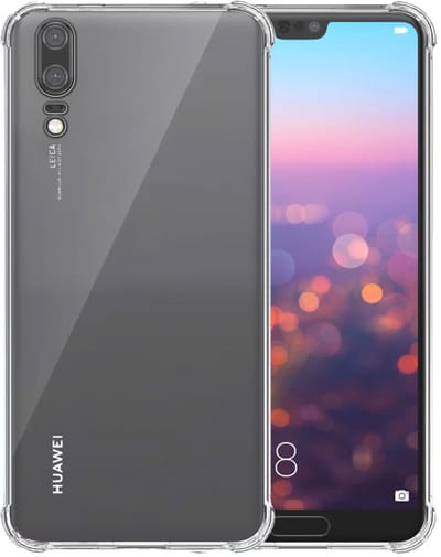 Smartphonica Telefoonhoesje Geschikt voor Huawei P20 Transparant Schokbestendig - Shockproof TPU SIliconen Backcover Case met Stootrand Doorzichtig