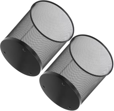 Metalen Prullenbak Set - Afvalbak Bakken - Thuis Kantoor - Stijlvol Draad Design - 28cm Hoog - Zwart