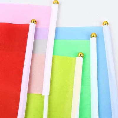 Mini Handvlaggen 14x21cm - Set van 20 Stuks voor Sportevenementen, Feestdecoratie en DIY Projecten - Paarse Vlaggen voor Binnen en Buiten