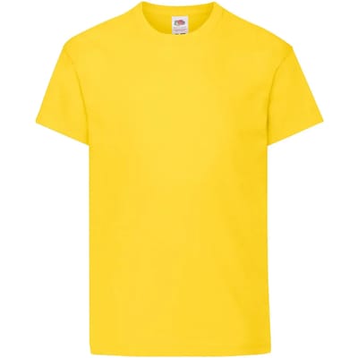 Fruit of the Loom T-shirt Kinderen maat 104 (3-4) 100% Katoen 5 stuks (Geel)