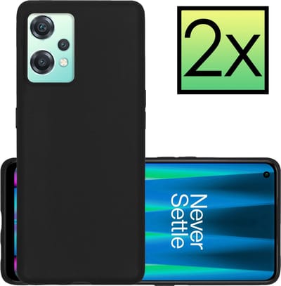 Hoesje - 2 Stuks - Geschikt voor OnePlus Nord CE 2 Lite - Sterk & Shockproof - Case Siliconen - Back Cover - Telefoon Hoes - Zwart
