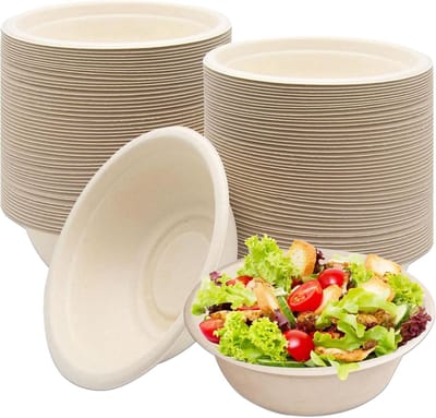 Biologisch afbreekbare soepkommen, 100 stuks, 350 ml, suikerriet, ideaal voor feesten, picknicks en barbecues