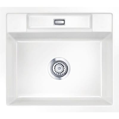 Systemceram Keradomo Bela 57 F sink for flush mounting with manual override, without tap hole 551601-12
