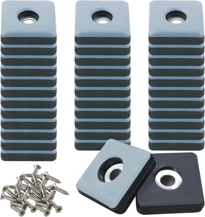 Vierkante Teflon meubelglijders met schroeven - 36 stuks - 25 mm - Effectieve bescherming voor meubels en vloeren