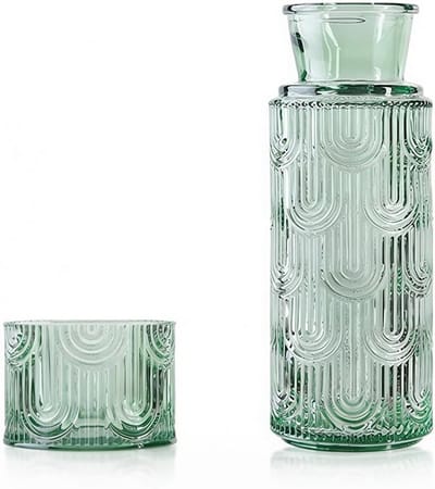 Elegante Glazen Decanteerder met Borosilicaat Glazen Deksel van 630 ml voor Water, Sap of Thee in Slaapkamer, Kantoor of Gastenkamer