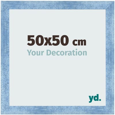 Your Decoration - Fotolijst 50x50 cm - MDF - Helder Blauw Geveegd - Pisa