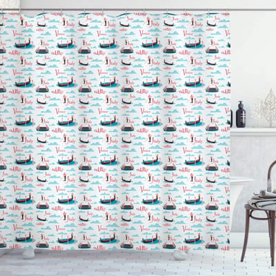 ABAKUHAUS Italiaans Douchgordijn – 175x180 cm – Polyester, waterafstotend