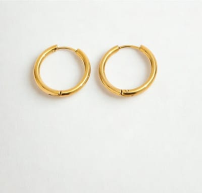 Basic Oorringen – 316 Stainless Steel - Essential Hoops 14mm - dikte 2.5mm - Goudkleurig - Waterproof - The Jewellery Salon