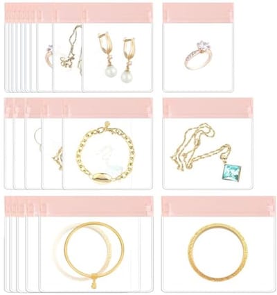 Juwelen Reispouches Set van 20 - Duidelijke Organiser Tasjes voor Sieraden