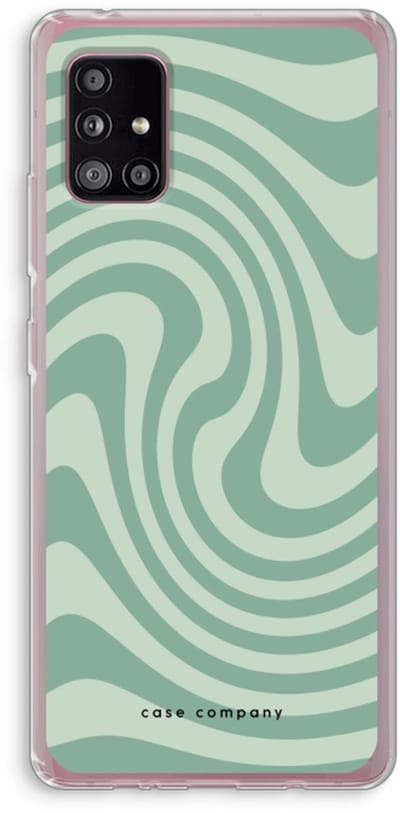Case Company® - Hoesje geschikt voor Samsung Galaxy A51 5G hoesje - Swirl Groen - Soft Cover Telefoonhoesje - Bescherming aan alle Kanten en Schermrand