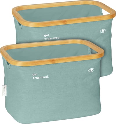 TOM TAILOR Opbergdoos Bamboe Frame Set van 2 Salie Mand Badkamer Organizer Boxen