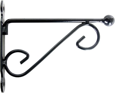Muurhaak/plantenhaak - dubbele sierkrul 20 x 16 cm - metaal - voor hang planten potten