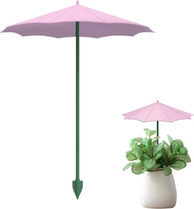 Plantenschermen - Mini parasols - Bescherming tegen zon - Massieve grondpaal - 3 stuks 26.5 cm - Roze