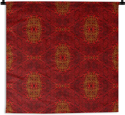 Wandkleed - Wanddoek - Patroon - Abstract - Rood - 180x180 cm - Wandtapijt