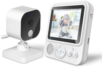 Ulisem - Babyfoon - Draadloze 2.8 Inch Monitor - Nachtzicht 10m - Tweerichtingsaudio - Temperatuursensor - Energiebesparing - 8 Slaapliedjes - Voor Slaapkamer en Kinderkamer Metaal