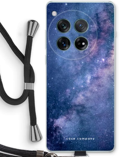 Case Company® - Hoesje met koord geschikt voor OnePlus 12r hoesje met Koord - Nebula - Telefoonhoesje met Zwart Koord - Bescherming aan alle Kanten en Over de Schermrand
