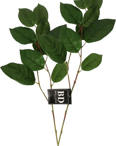 Bellatio Design Kunstbloem bladgroen tak Salal/Appeltjesblad - 2x - 77 cm - boeket opvulling - groen