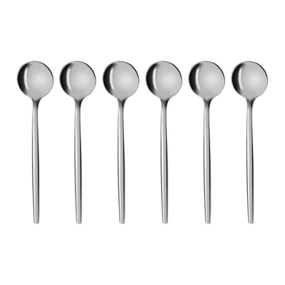 Cosensi - Dailygoods - Dailygoody - Espressolepel - 6-delige set - Roestvrij staal - Vaatwasserbestendig - Koffiegenot - Geschikt voor koffie en desserts - Zilver