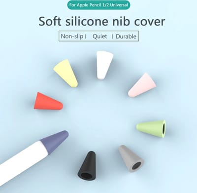 CHPN - Pencil tip case - Geschikt voor Apple Pencil - Inclusief 8 kleurrijke silicone tips - Pencil tips voor Apple pen - 8 Stuks - Multicolor