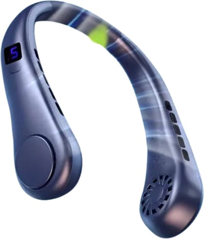 Bovista Nekventilator - Draagbare Gezichtsventilator - Neck Fan - Met Koeling - Hals - Hoofd - Blauw - Verkoeler