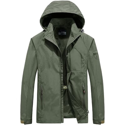 Dunne outdoorjas voor de lente en herfst, afneembare hoed, effen kleur, sportjas voor heren 5XL